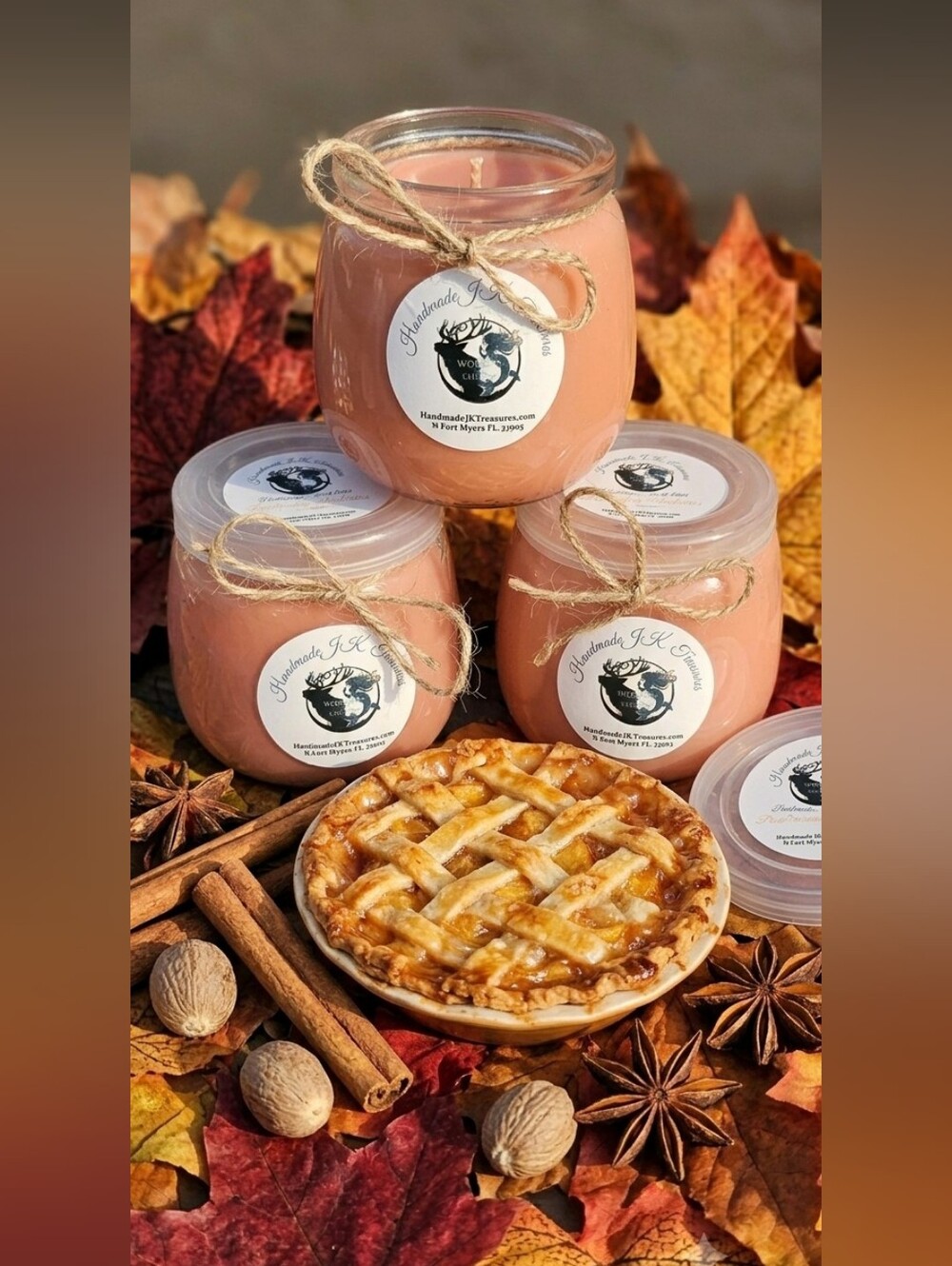 Porch Swing Peach Cobbler Candle 7 oz Vegan Soy Wax